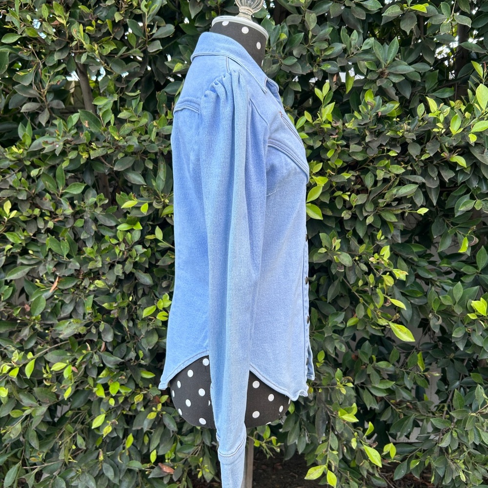 Sky Light Blue Denim Jacket Women Size 4 - Picture 3 of 9